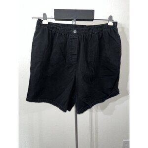 Women Within Casual Black Shorts 24 40X7 Pull On Elastic Waist High Rise Cotton